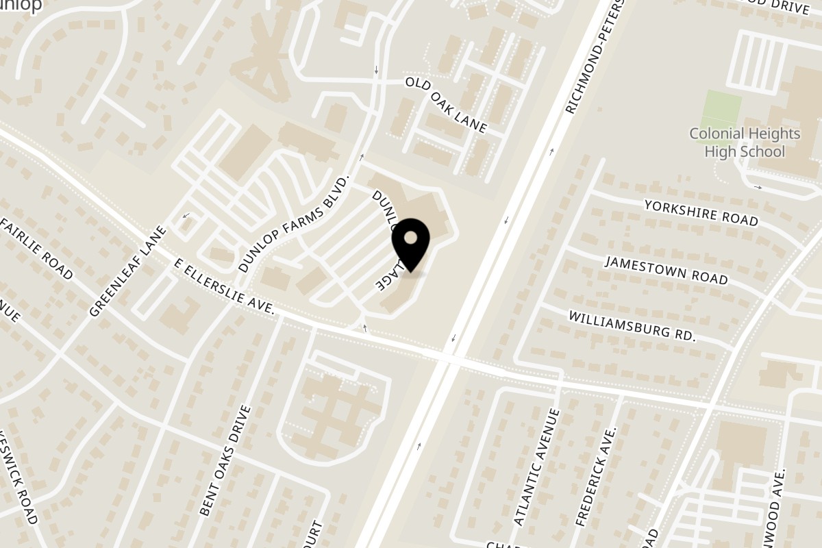 Map showing the location of Lokman's Best Wings Colonial Heights on 24 Dunlop Village in Colonial Heights